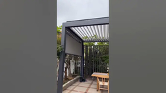 Garten automatischer Sonnenschirm Aluminium Pergola mit Schleier Dachpavillon